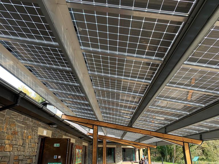 Gnoll Country Park solar PV canopy